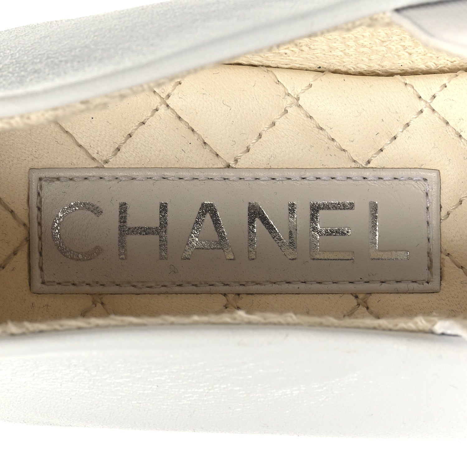Chanel Lambskin Cap Toe CC Mary Jane Flats 37 White 1716201