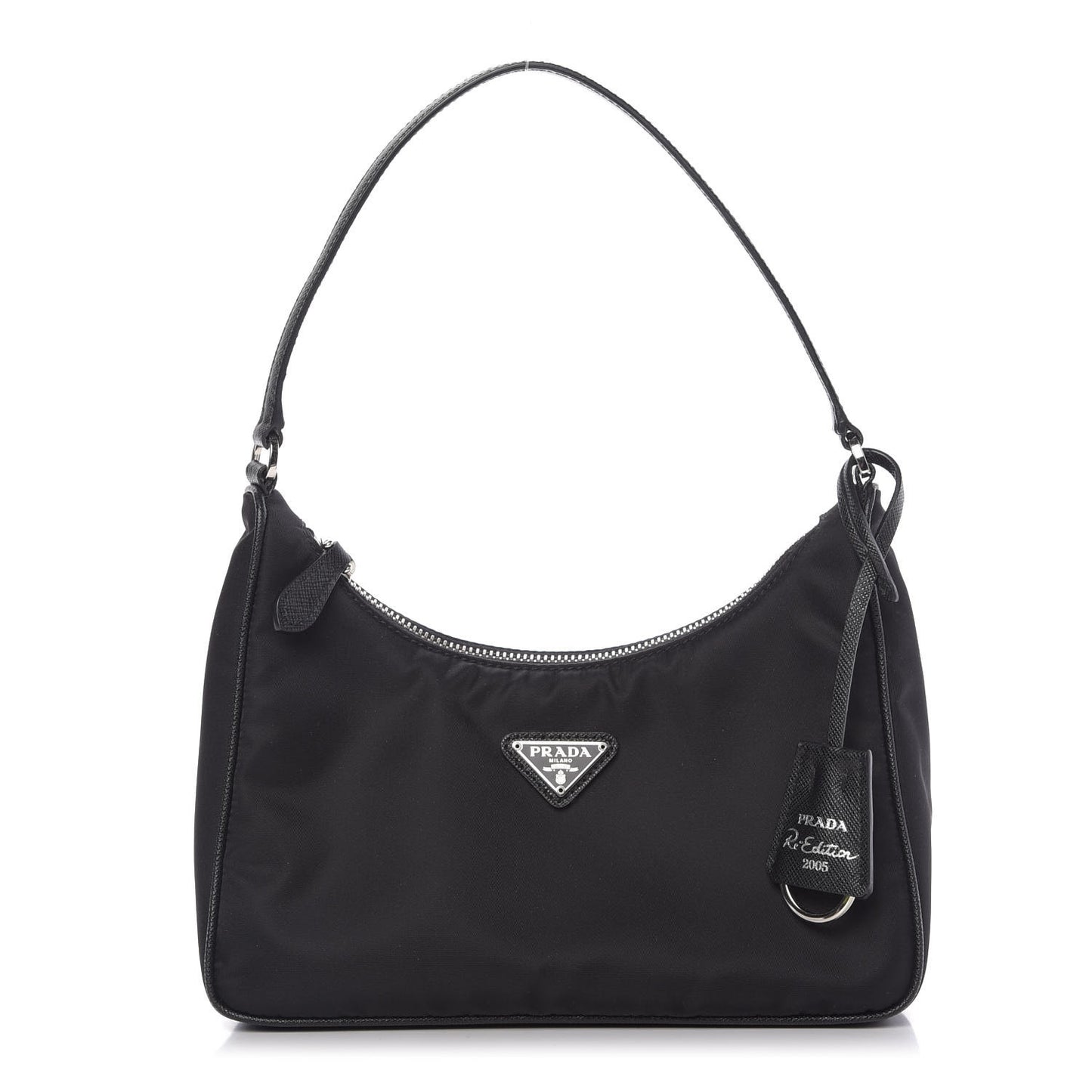 Tessuto Nylon Saffiano Mini Re-Edition 2005 Bag Black