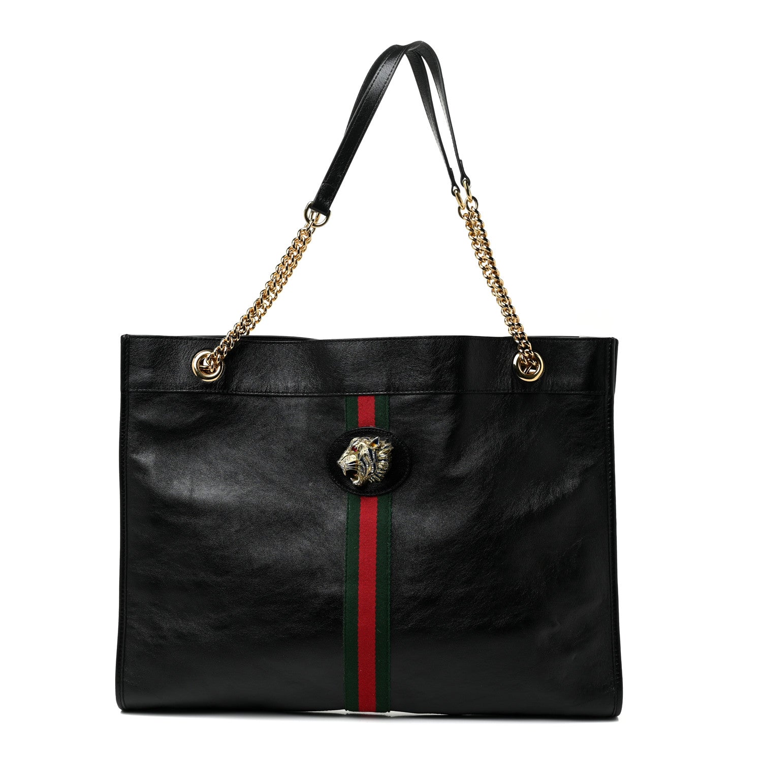 Gucci Calfskin Large Rajah Chain Tote Black 4 of 15