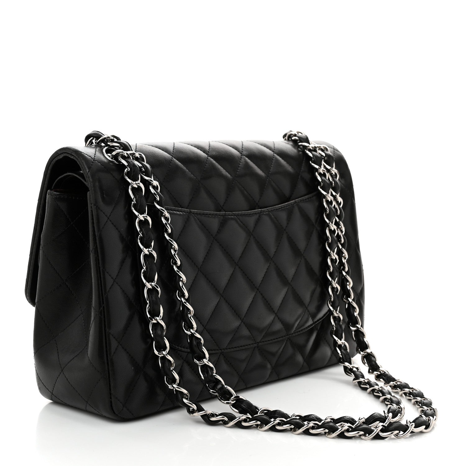 Chanel Lambskin Quilted Jumbo Double Flap Black 3 of 10