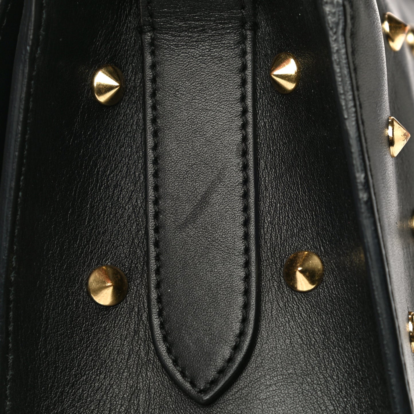 Calfskin Studded Small Padlock Crossbody Bag Black