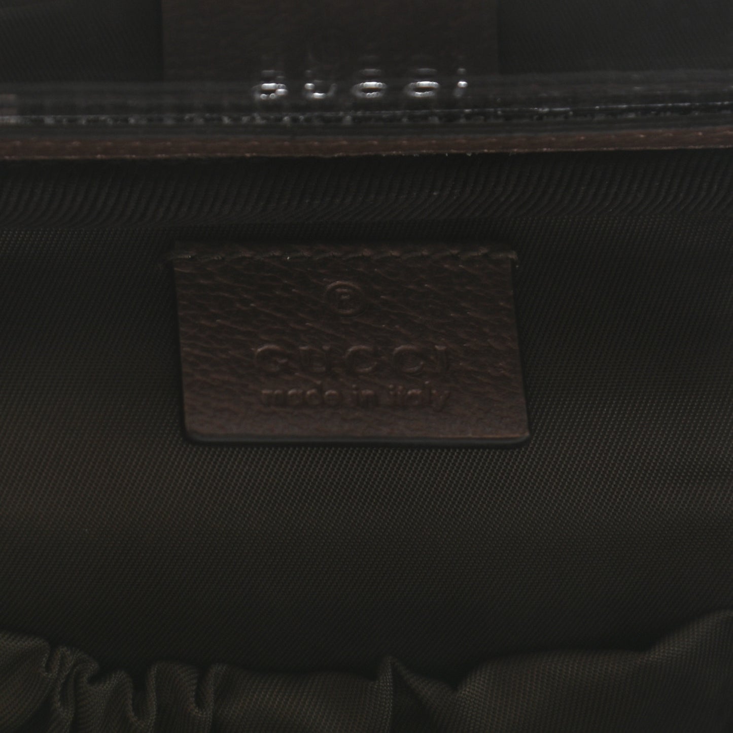 GG Supreme Monogram Textured Calfskin Web Ophidia Vanity Cosmetic Case Beige Ebony New Acero