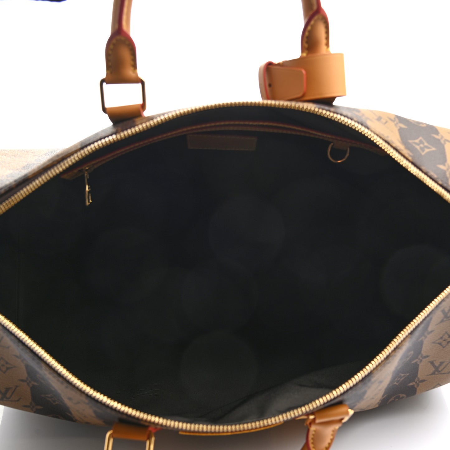 X NIGO Reverse Monogram Stripe Keepall Bandouliere 50 Brown