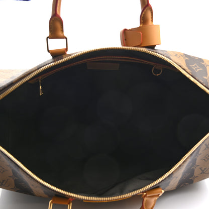 Louis Vuitton X NIGO Reverse Monogram Stripe Keepall Bandouliere 50 Brown 4 of 8
