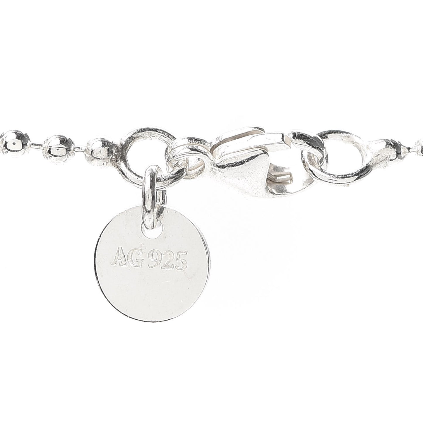 Sterling Silver Round Tag Pendant Necklace