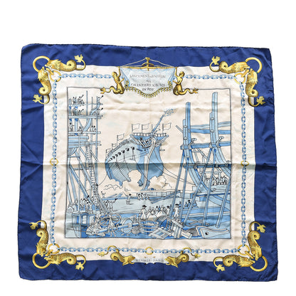 Hermes Silk Lancement D'Un Vaisseau Aux Chantier Navals Du Roy Scarf 90 1 of 6