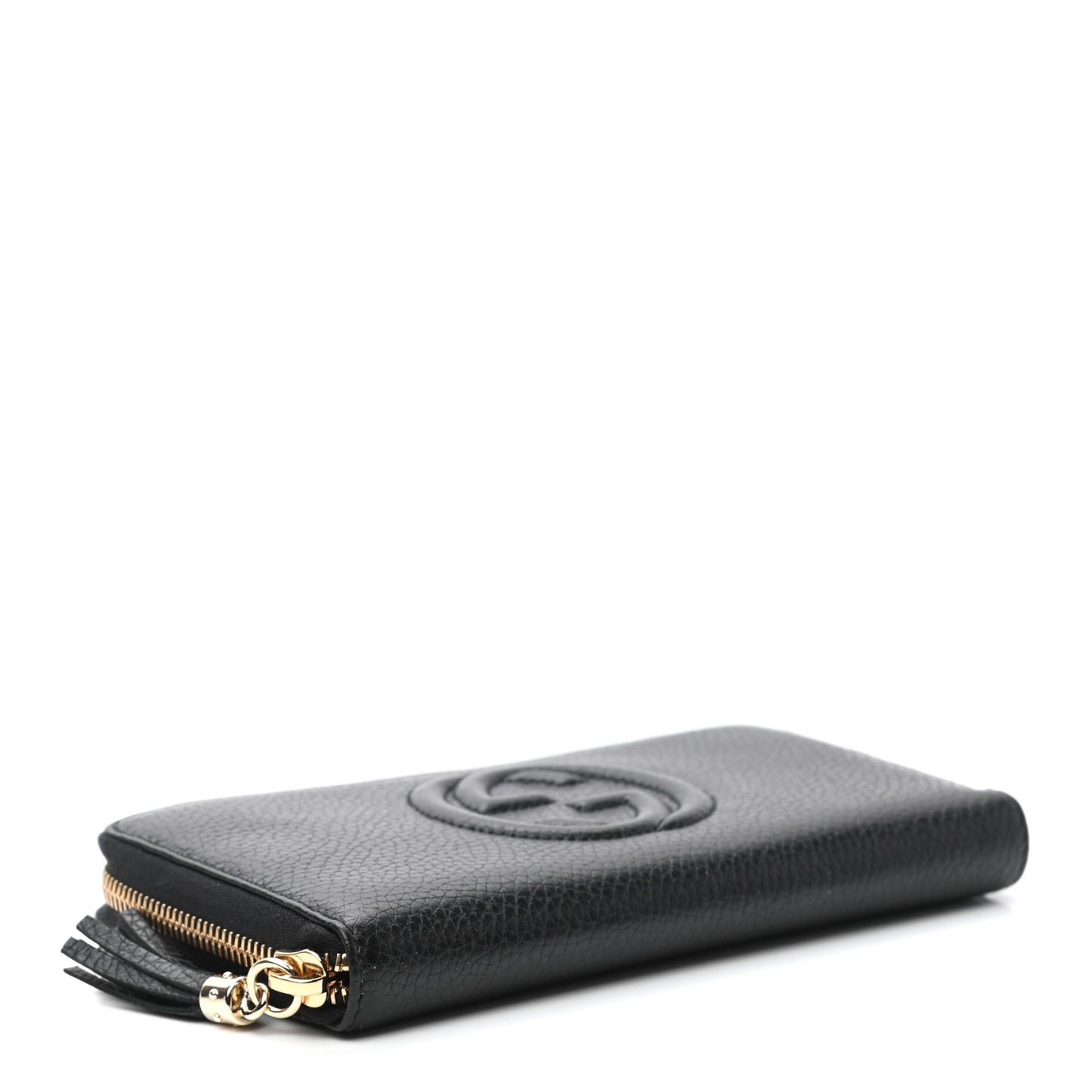 Pebbled Calfskin Soho Zip Around Wallet Black