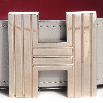 Hermes Box Cadena H 32mm Belt Rouge Vif Gris Pale 7 of 7