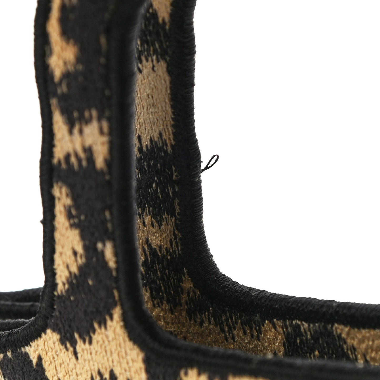 Canvas Mizza Embroidered Mini Leopard Book Tote Beige