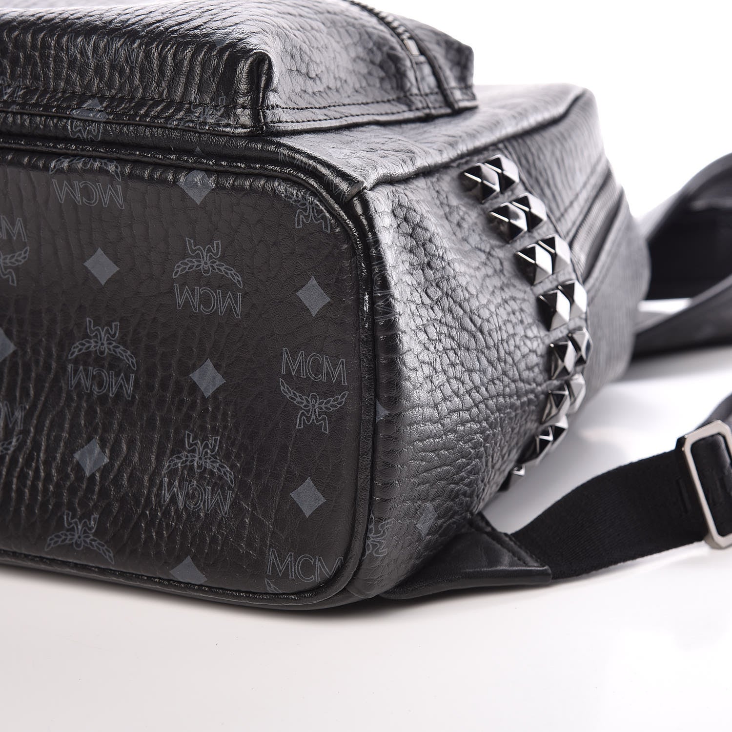 MCM Visetos Small Side Stud Stark Backpack Black 6 of 12