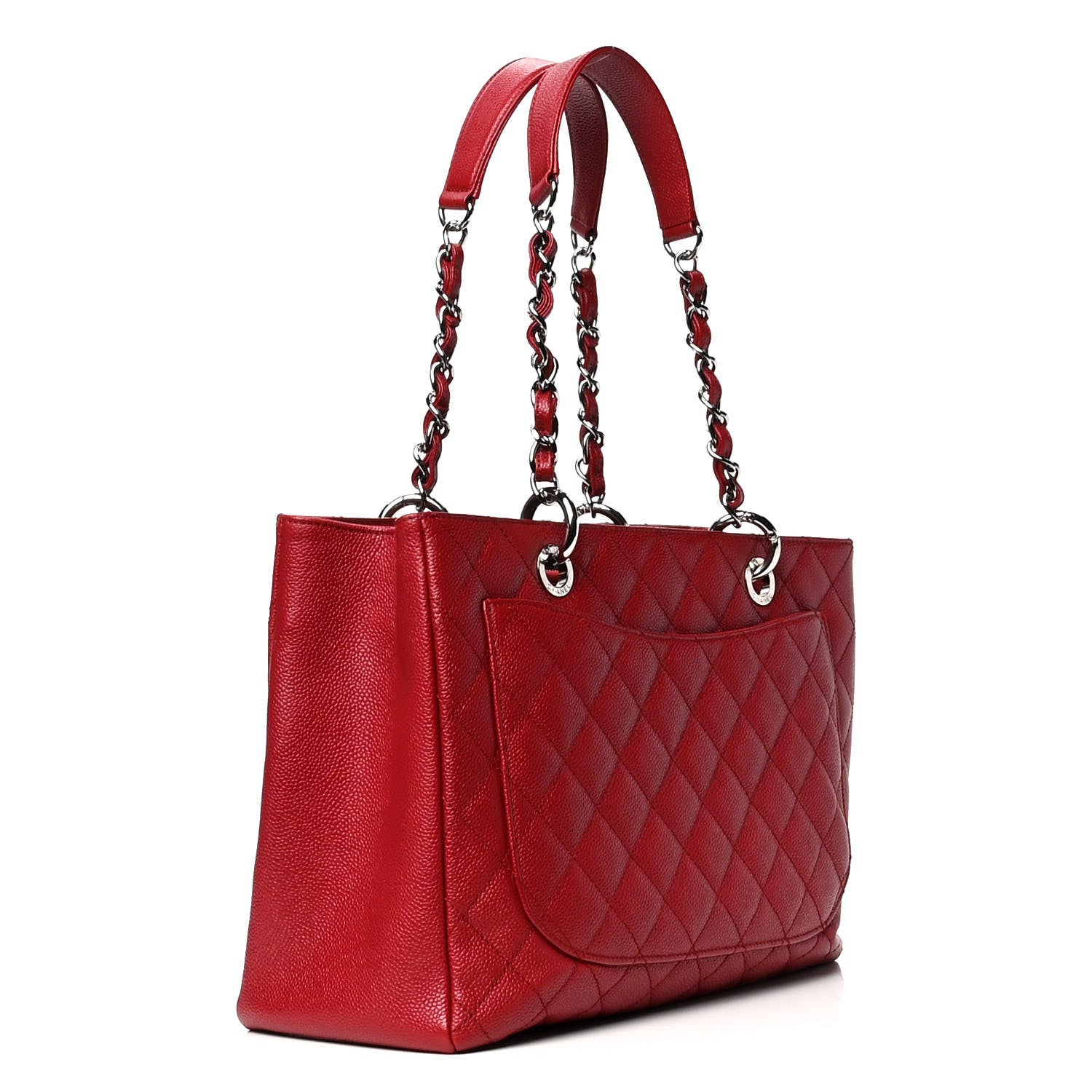 Chanel Caviar Quilted Grand Shopping Tote GST Red 2 of 4