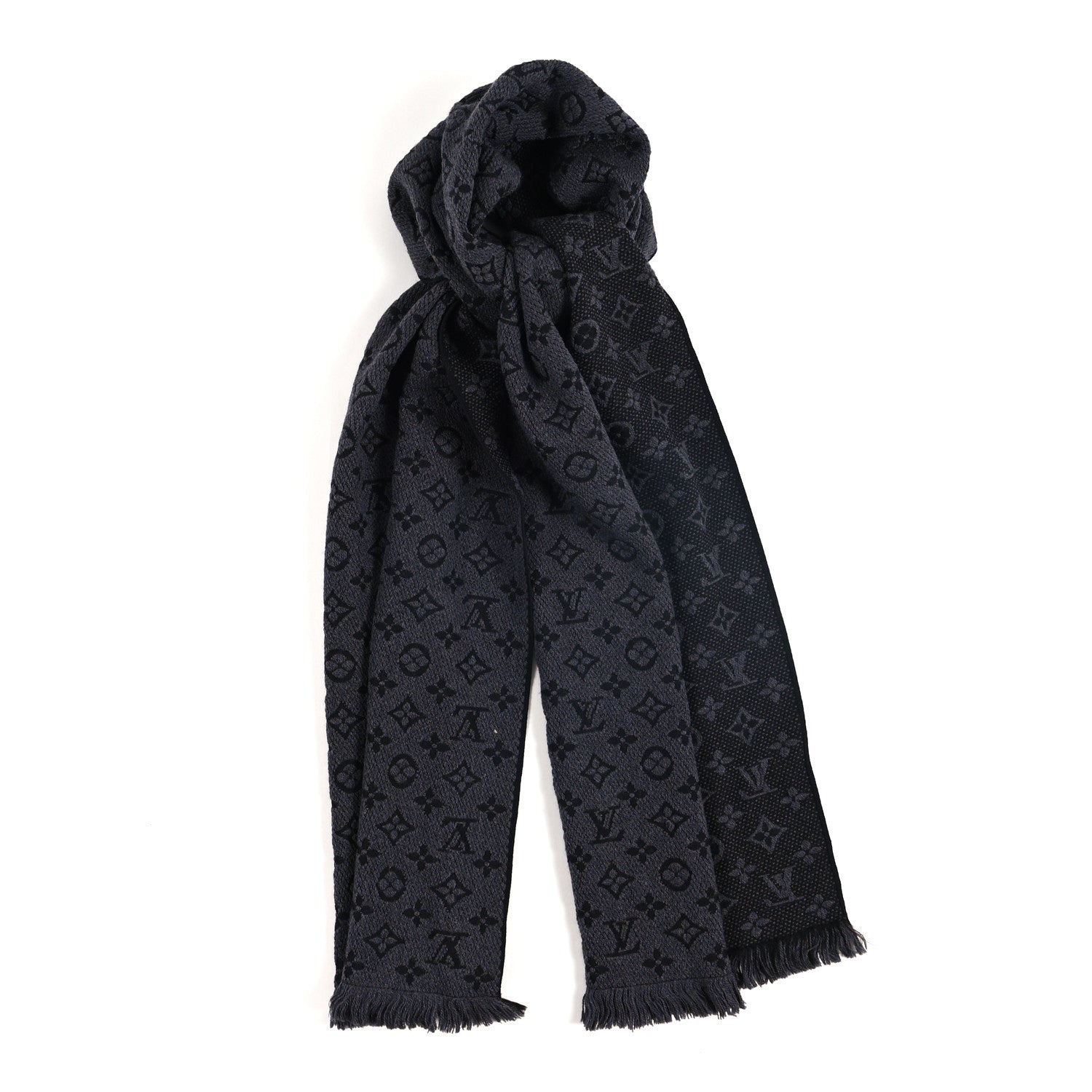 Louis Vuitton Wool Monogram Classic Scarf Charcoal Grey 1 of 3