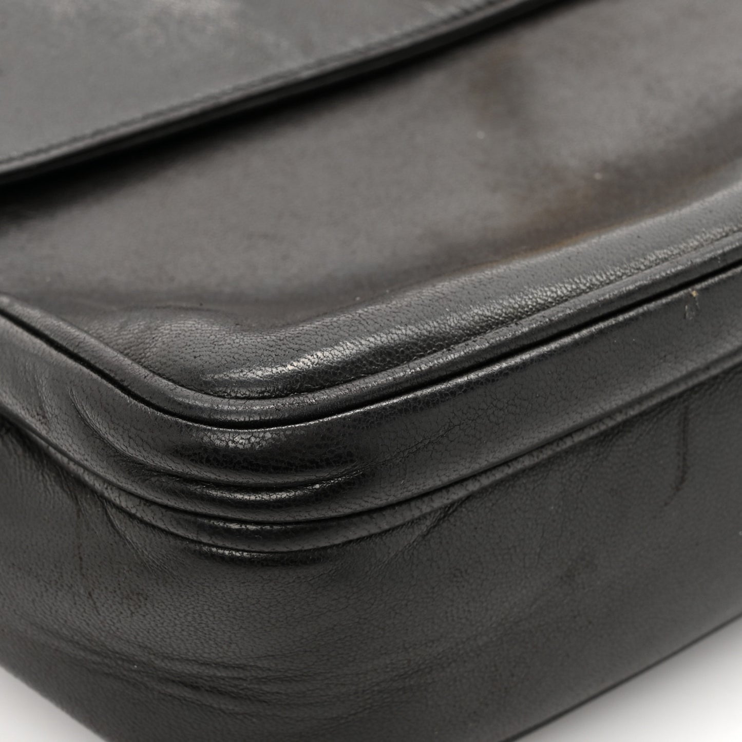 Lambskin Flap Shoulder Bag Black