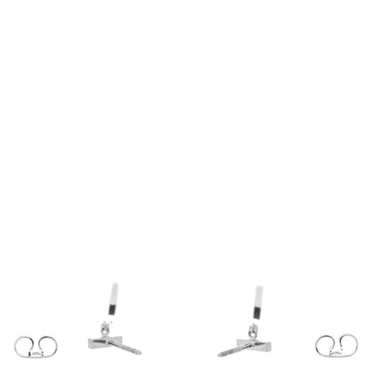 Tiffany 18K White Gold T Bar Earrings 3 of 6