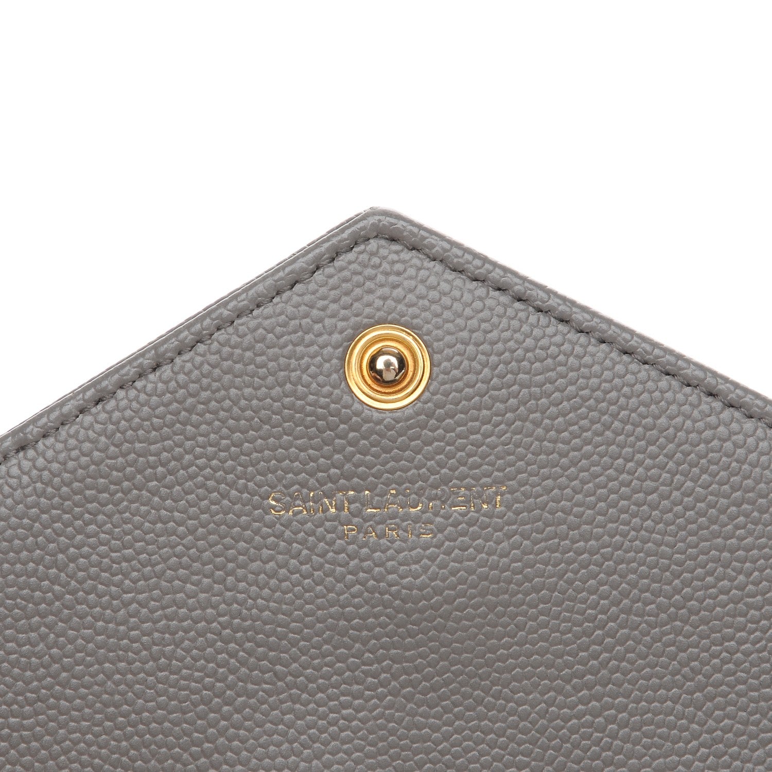 Saint Laurent Grain De Poudre Matelasse Chevron Monogram Chain Wallet Fog 7 of 11