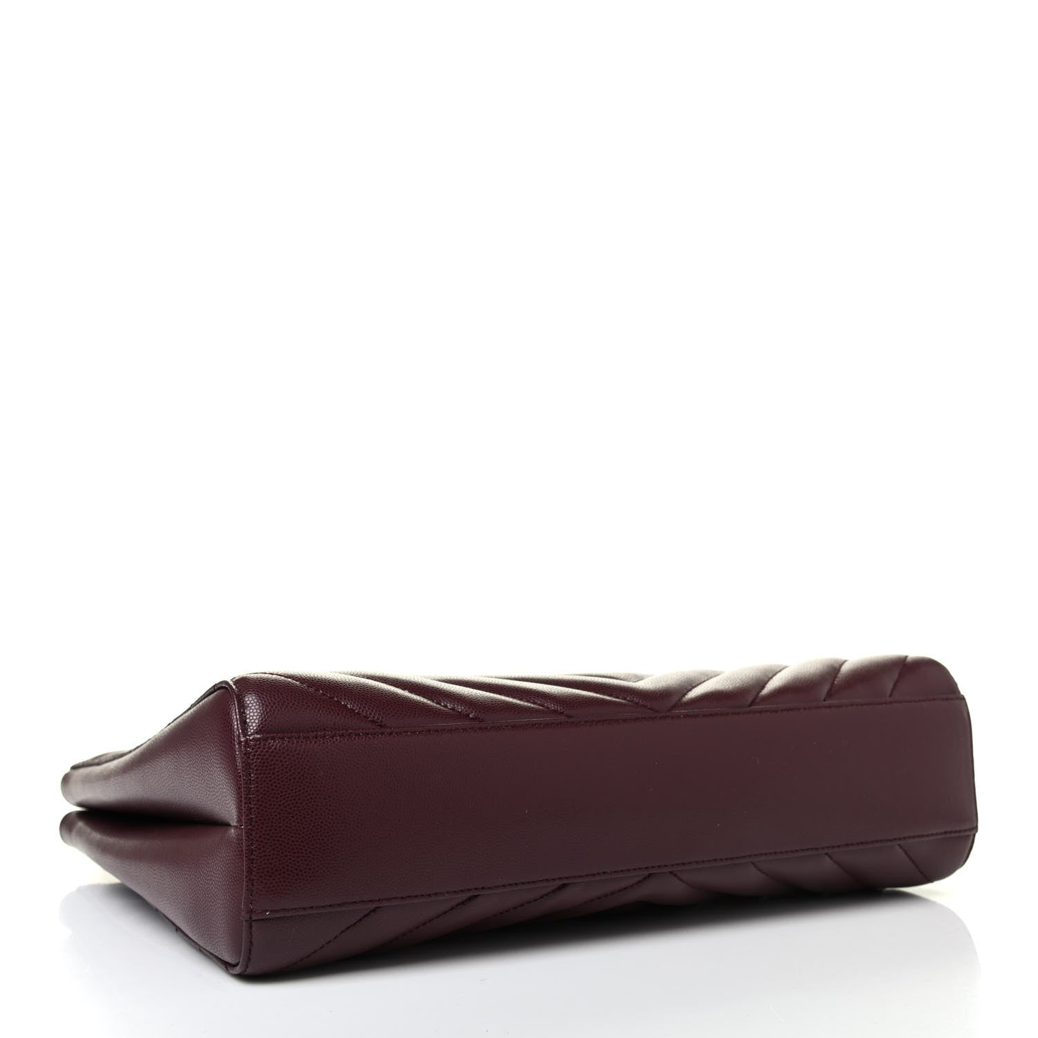 Saint Laurent Grain de Poudre Matelasse Chevron Medium Tribeca Shopping Bag Rouge Legion 3 of 4
