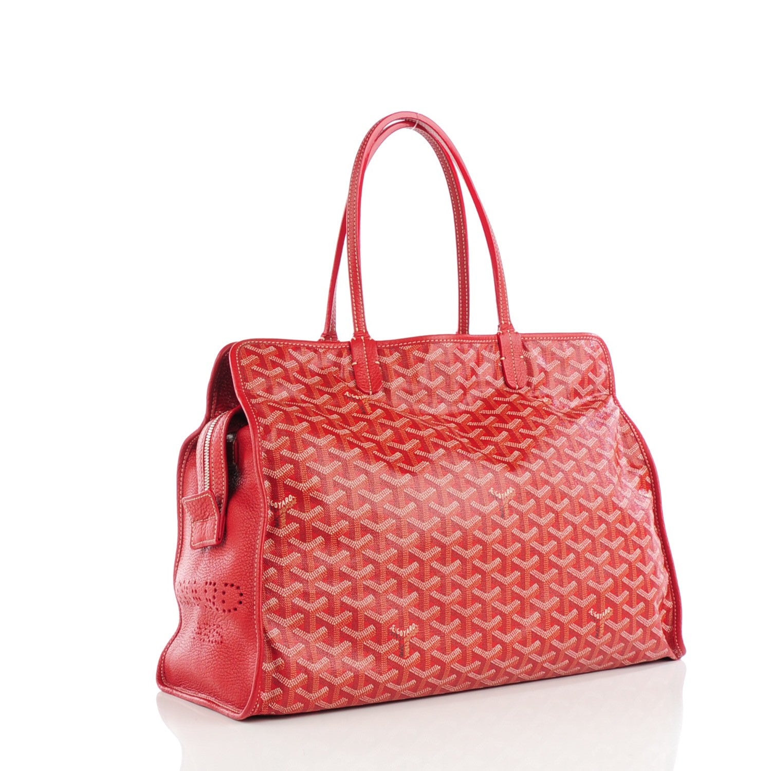 Goyard Goyardine Sac Hardy Pet Carrier PM Red 3 of 15