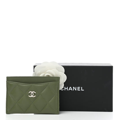 Chanel Lambskin Quilted Card Holder Green 4 of 9