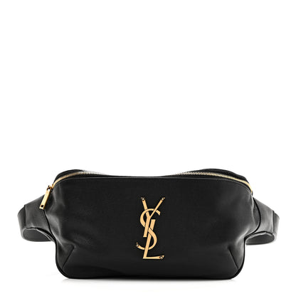 Saint Laurent Grain De Poudre Monogram Belt Bag Black 1 of 10