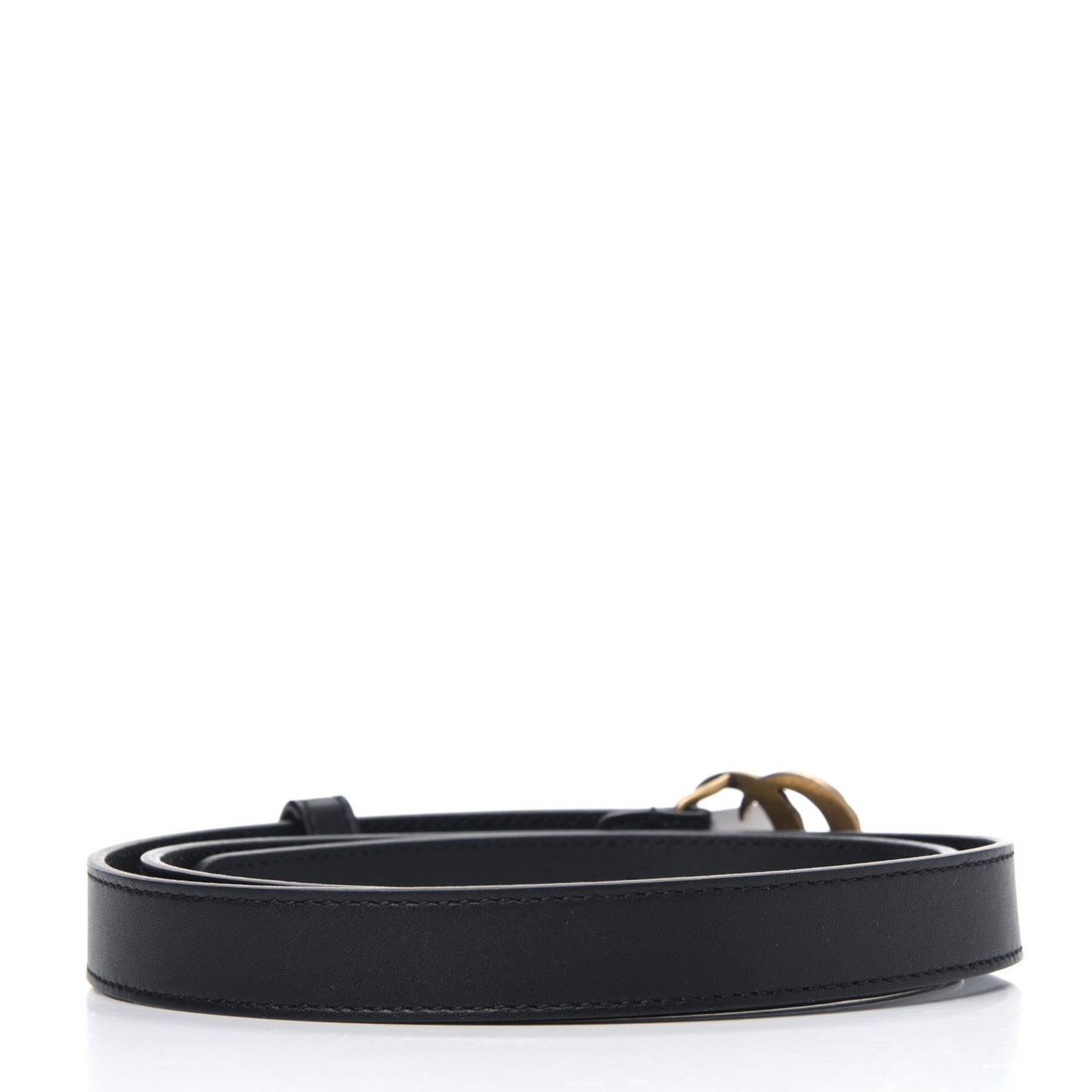 Calfskin Pearl Double G 20mm Belt 85 34 Black Cream