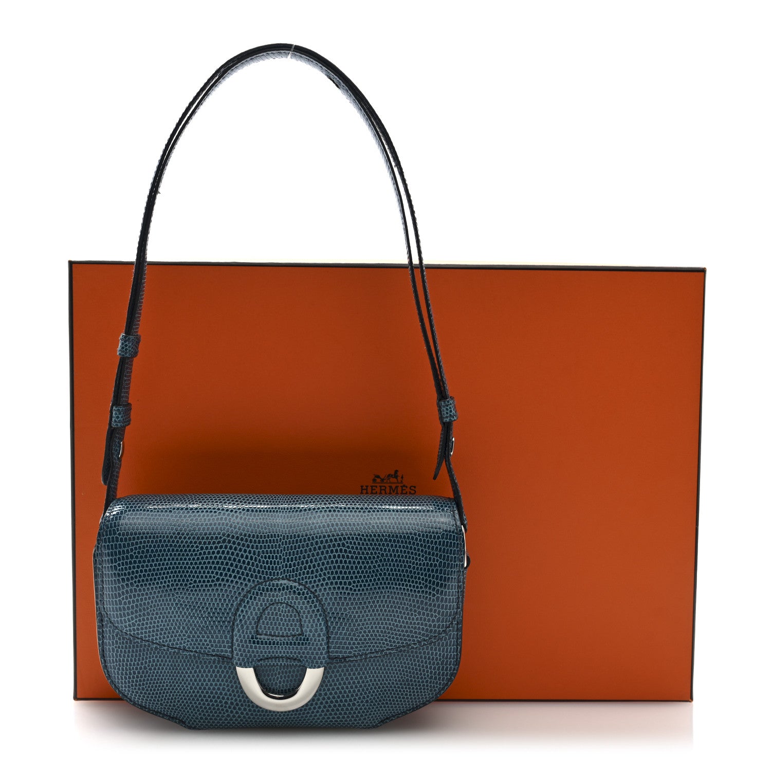 Hermes Niloticus Lizard Cherche Midi 18 Bleu Petrole 11 of 11