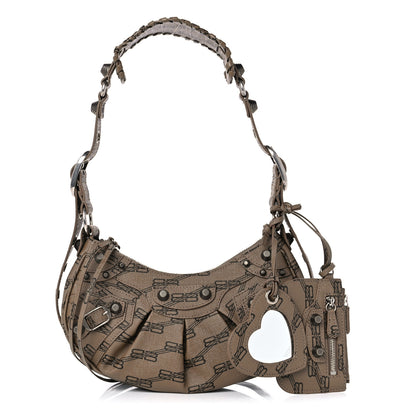 Balenciaga Coated Canvas BB Monogram Le Cagole Shoulder Bag XS Beige Brown 1 of 10