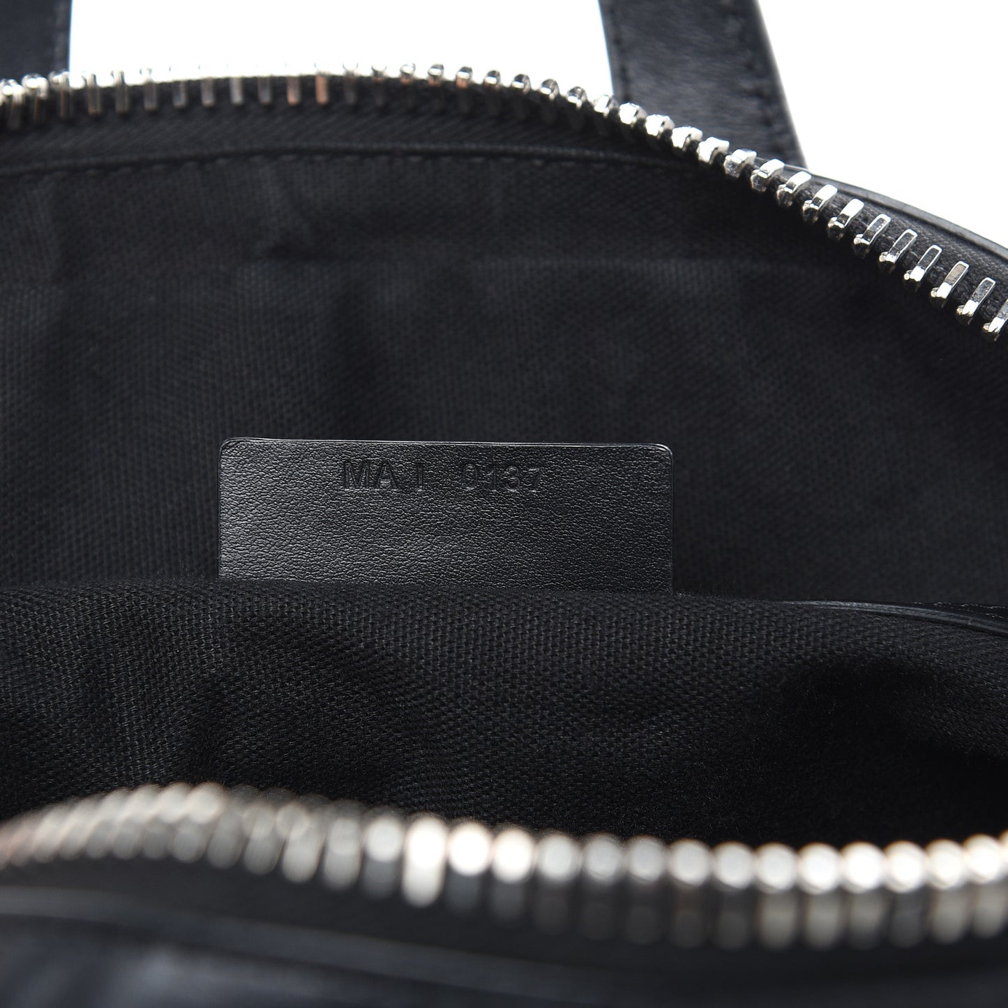 Waxed Calfskin Small Nightingale Logo Strap Black