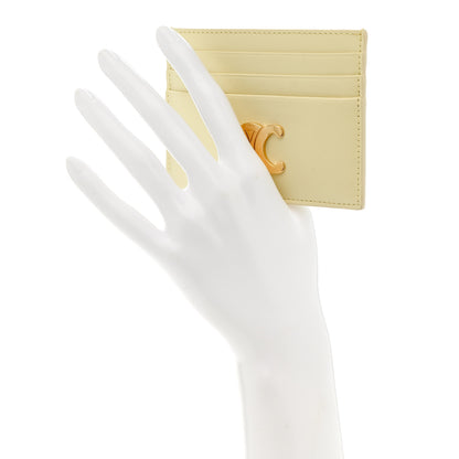 Celine Shiny Calfskin Triomphe Card Holder Sunlight 2 of 8