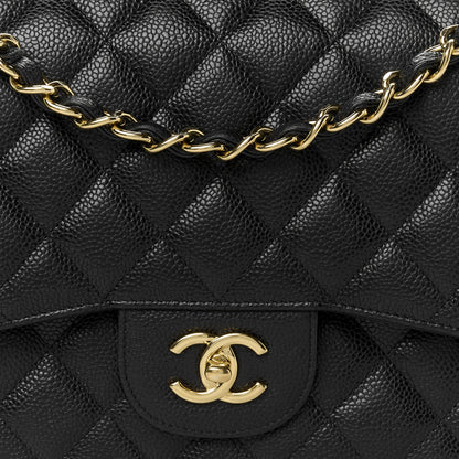Chanel Caviar Quilted Jumbo Double Flap Black 9 of 11