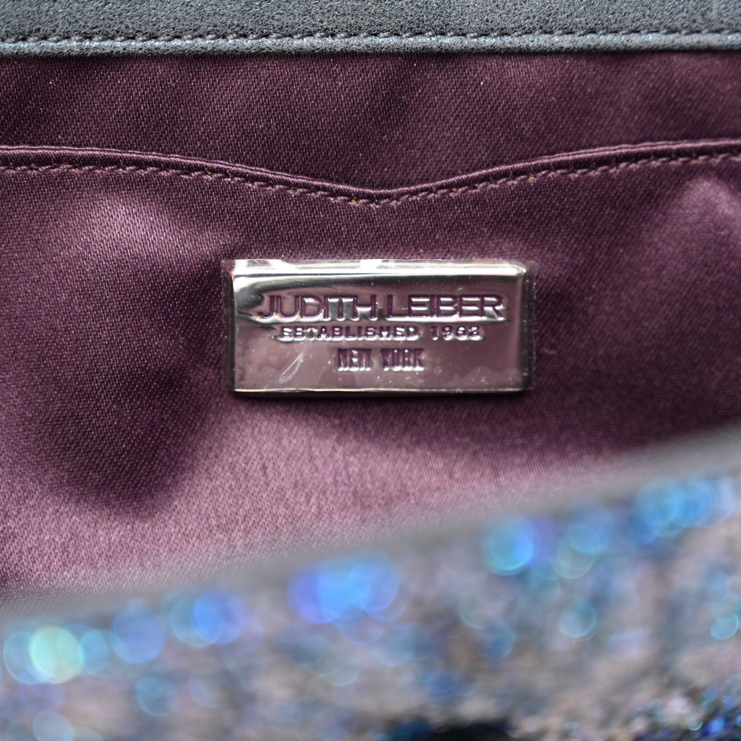 Swarovski Crystal Perry Flap Clutch Blue