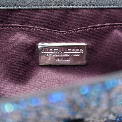 Judith Leiber Swarovski Crystal Perry Flap Clutch Blue 6 of 11
