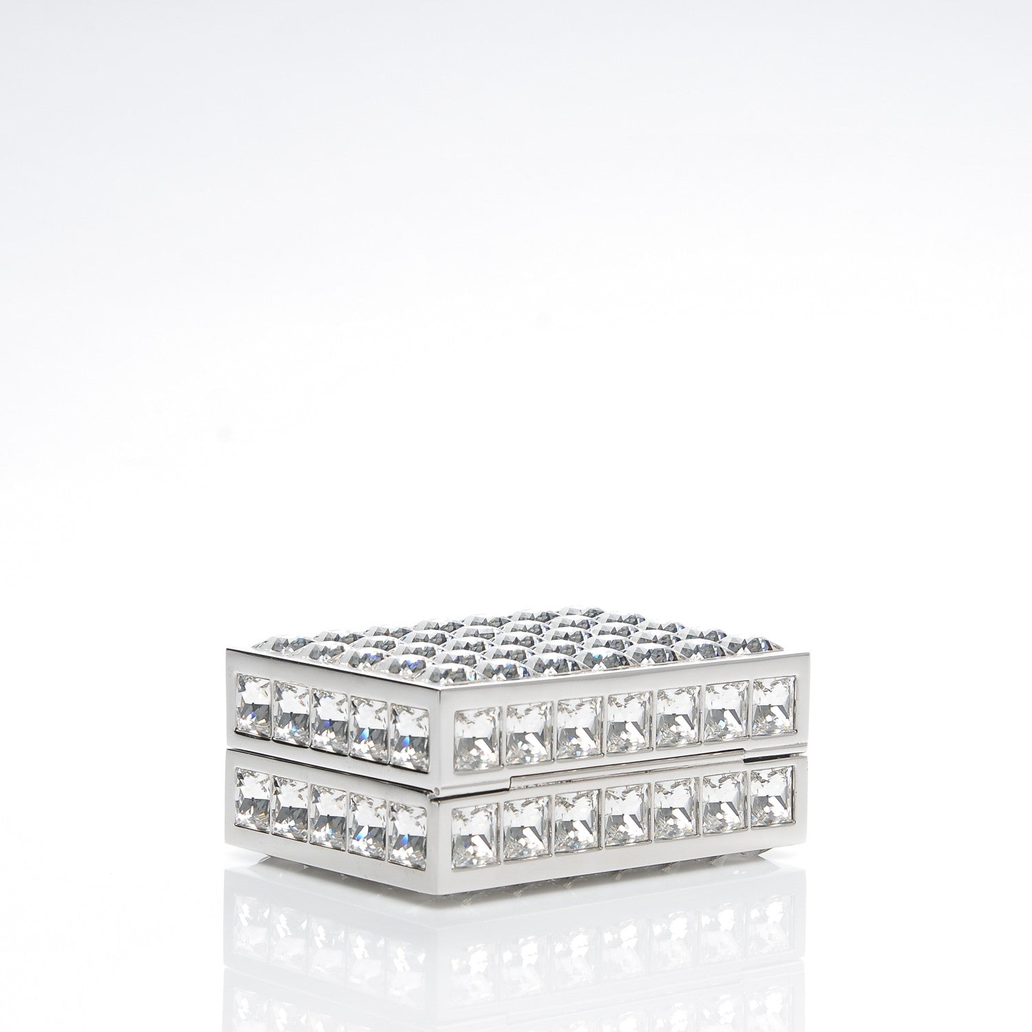 Judith Leiber Crystal Box Clutch Silver 5 of 7