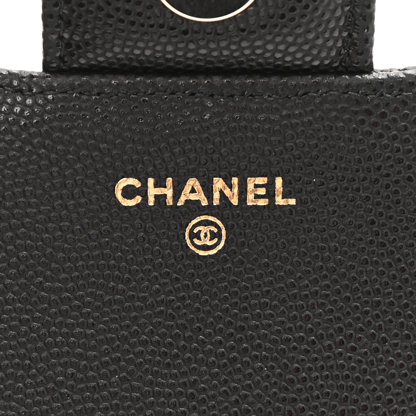 Caviar Quilted Glasses Case With Chain Black