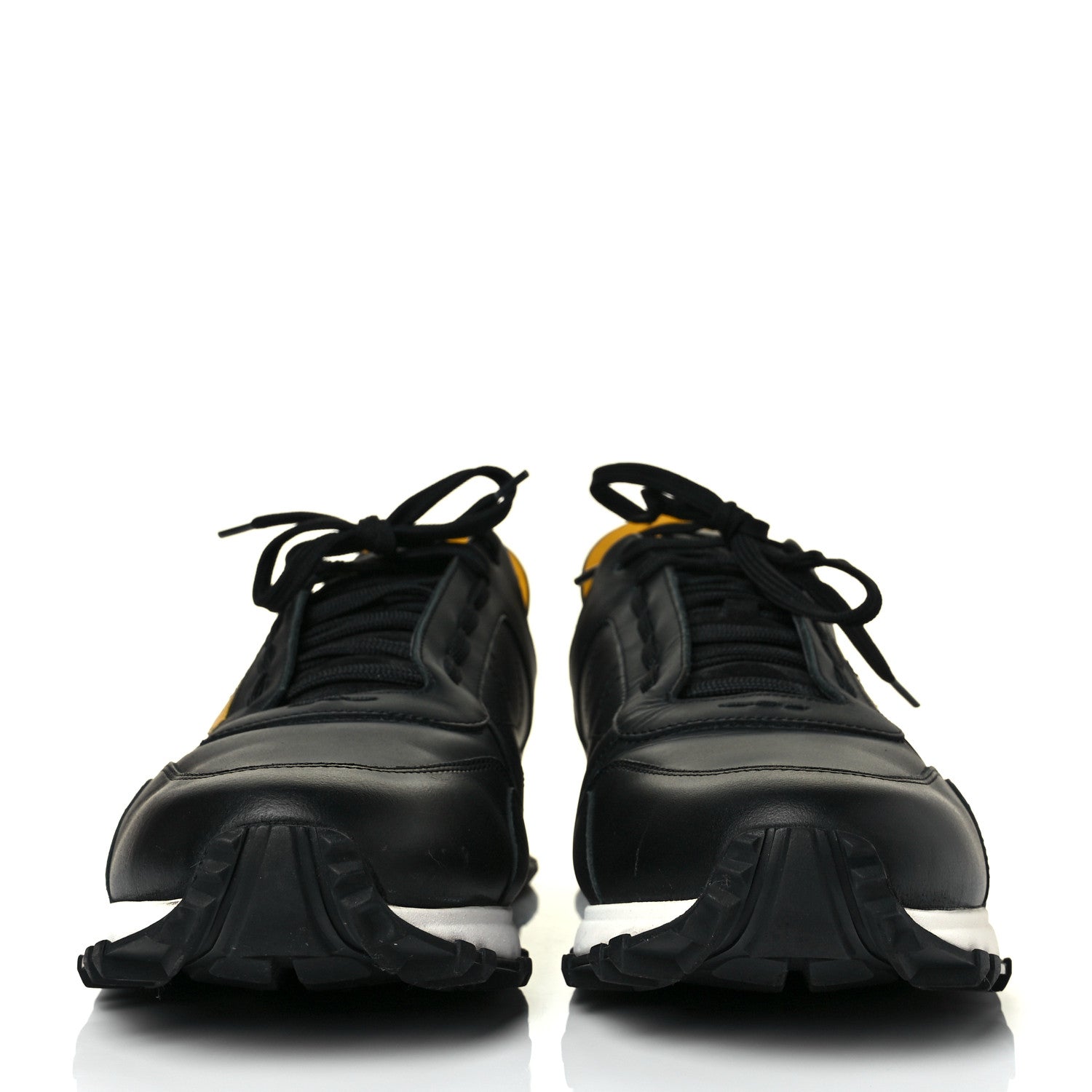 Fendi Vitello Elite Spike Monster Eyes Runner Sneakers 8 Black 2 of 9