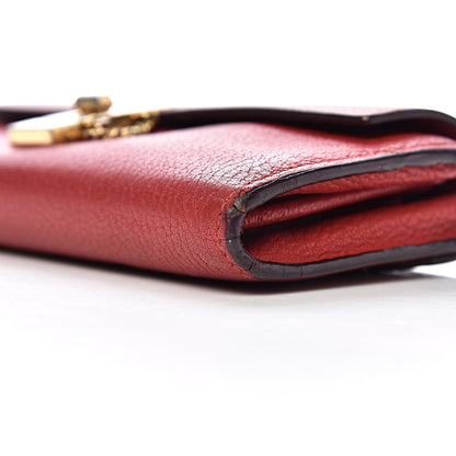 Chloe Grained Lambskin Drew Long Wallet with Flap Plaid Red 10 of 13