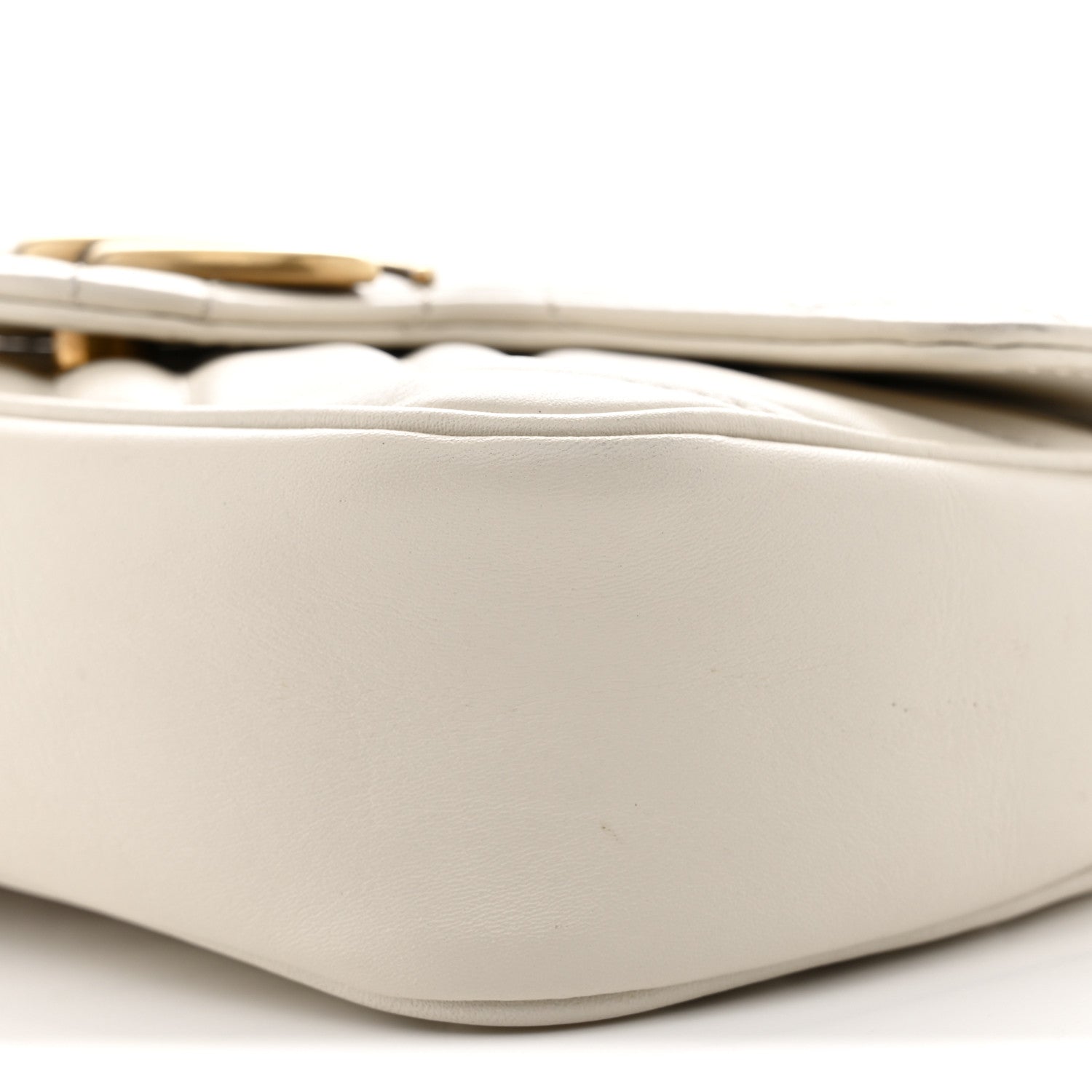 Gucci Calfskin Matelasse Super Mini GG Marmont Shoulder Bag White 10 of 11