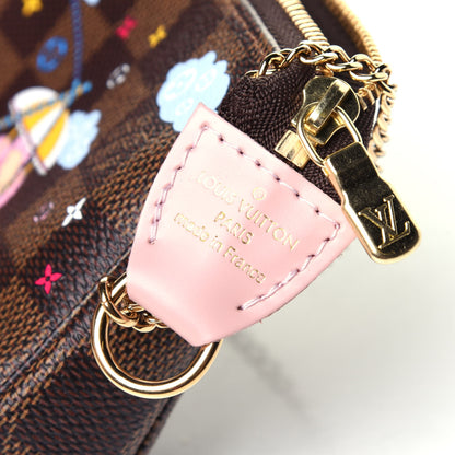 Louis Vuitton Damier Ebene 2020 Christmas Animation Big Wheel Mini Pochette Accessories Rose Ballerine 6 of 10