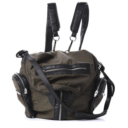 Alexander Wang Lambskin Nylon Marti Backpack Military Green Nickel Hardware 1 of 10