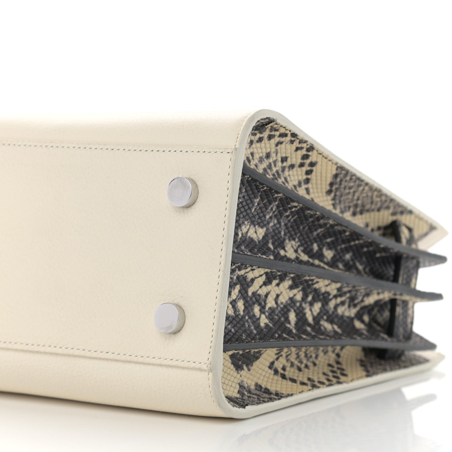Saint Laurent Grained Calfskin Baby Sac De Jour White Black 9 of 9
