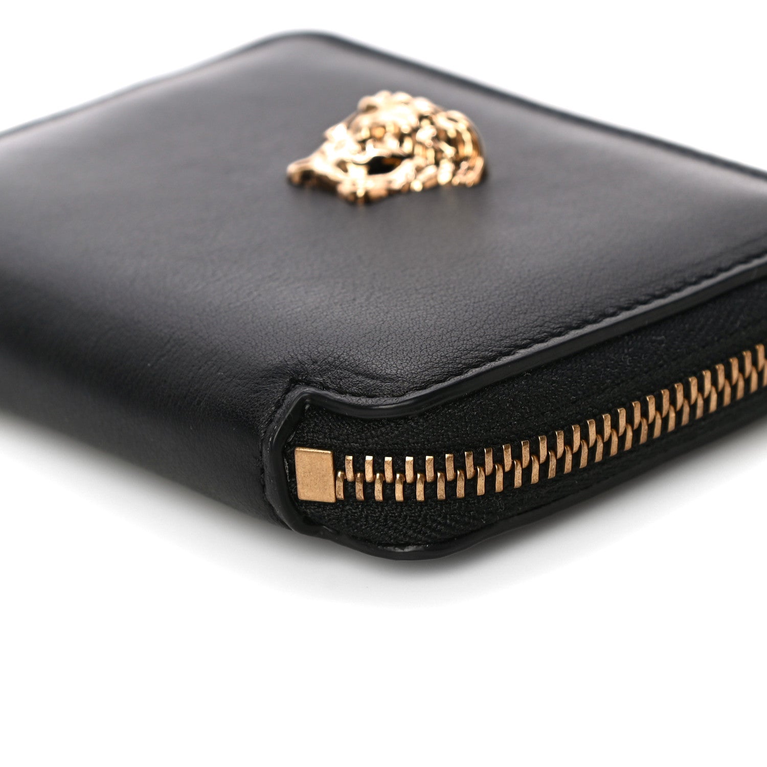 Versace Calfskin Medusa Compact Zip Around Wallet Black 9 of 10