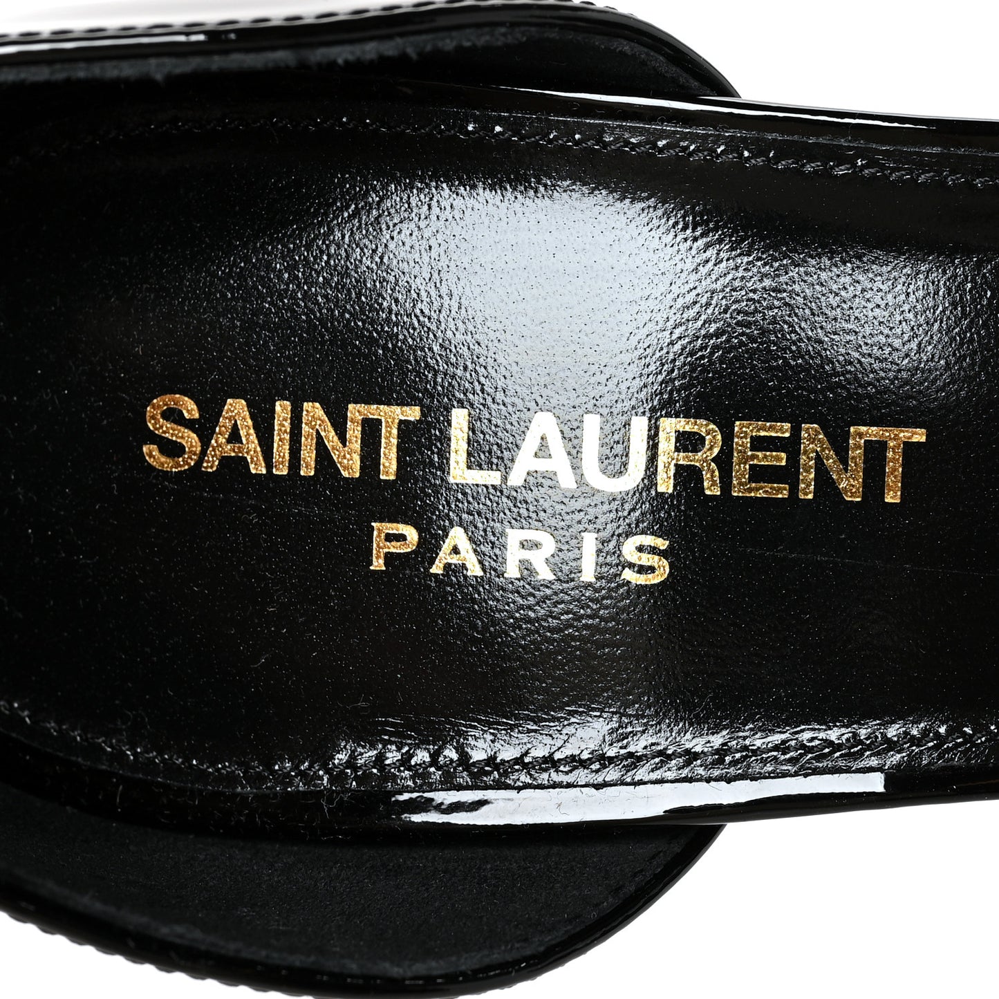 Patent Calfskin Opyum 110 Sandals 40 Black Gold