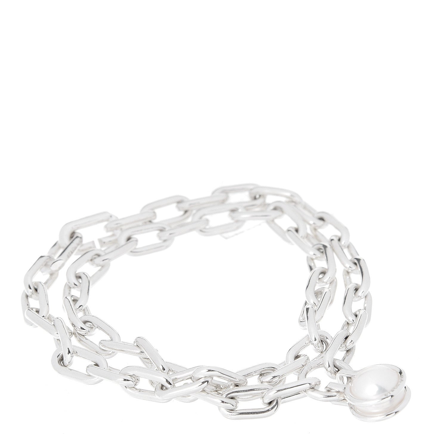 Tiffany Sterling Silver Pearl HardWear Link Bracelet 1 of 6