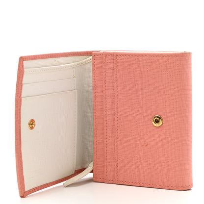 Fendi Vitello Elite Bi-Color Compact Wallet Pesca White 5 of 11