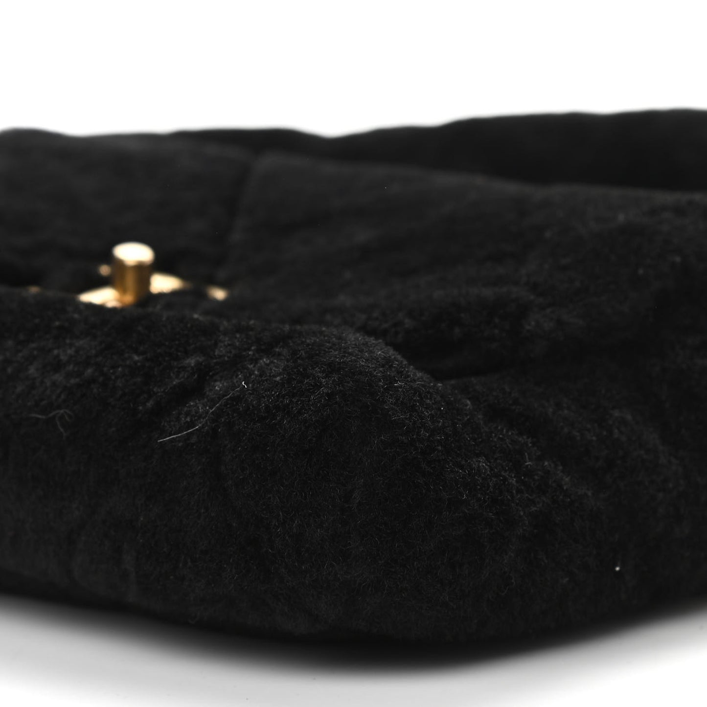 Shearling Quilted Single Flap Black