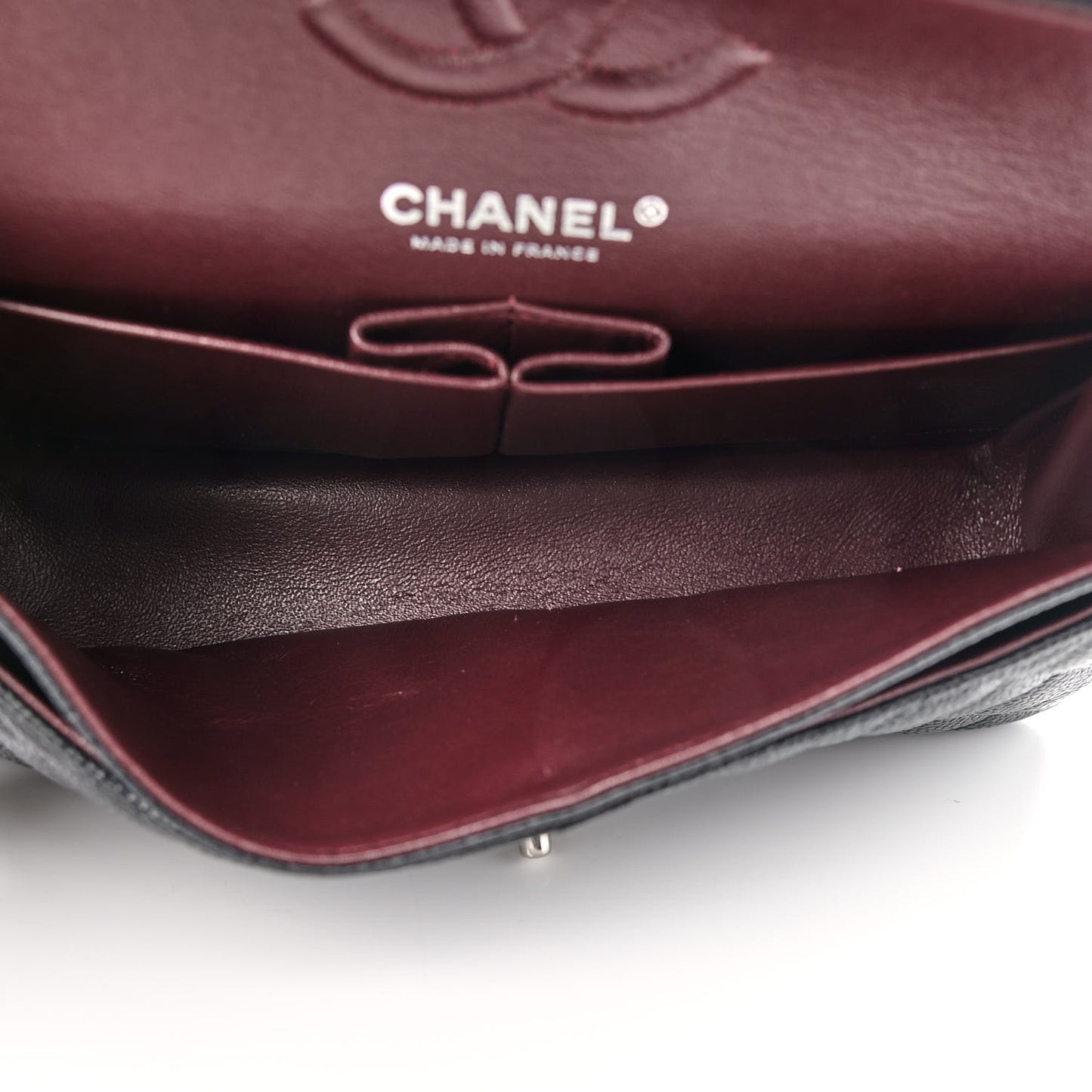 Caviar Quilted Small Double Flap Black