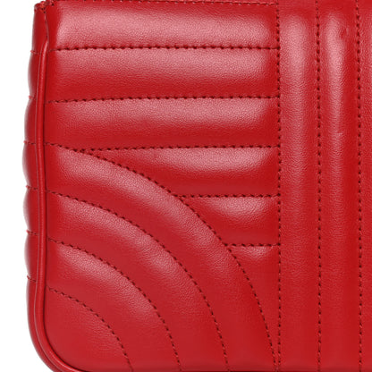 Prada Soft Calfskin Impunture Diagramme Small Chain Flap Shoulder Bag Fuoco 13 of 14