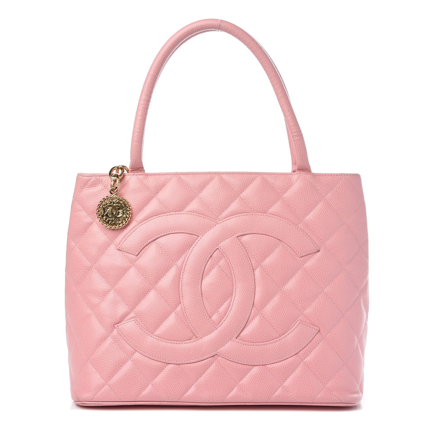 Caviar Quilted Medallion Tote Light Pink
