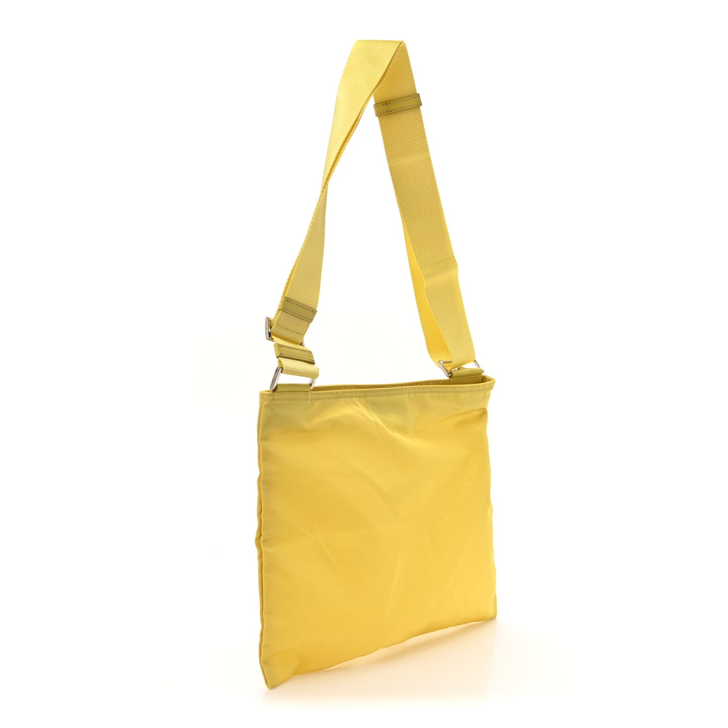 Tessuto Nylon Flat Messenger Bag Light Yellow