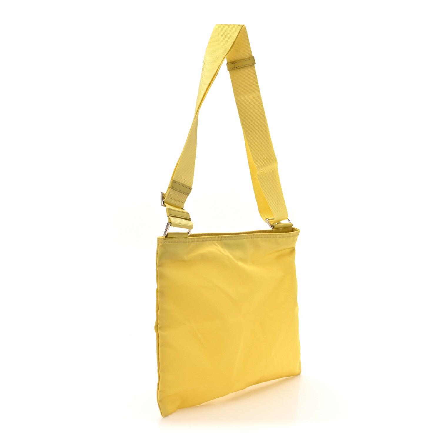 Prada Tessuto Nylon Flat Messenger Bag Light Yellow 3 of 10