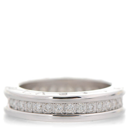 Bulgari 18K White Gold Diamond B.Zero1 Pave Ring 50 5.25 1 of 7